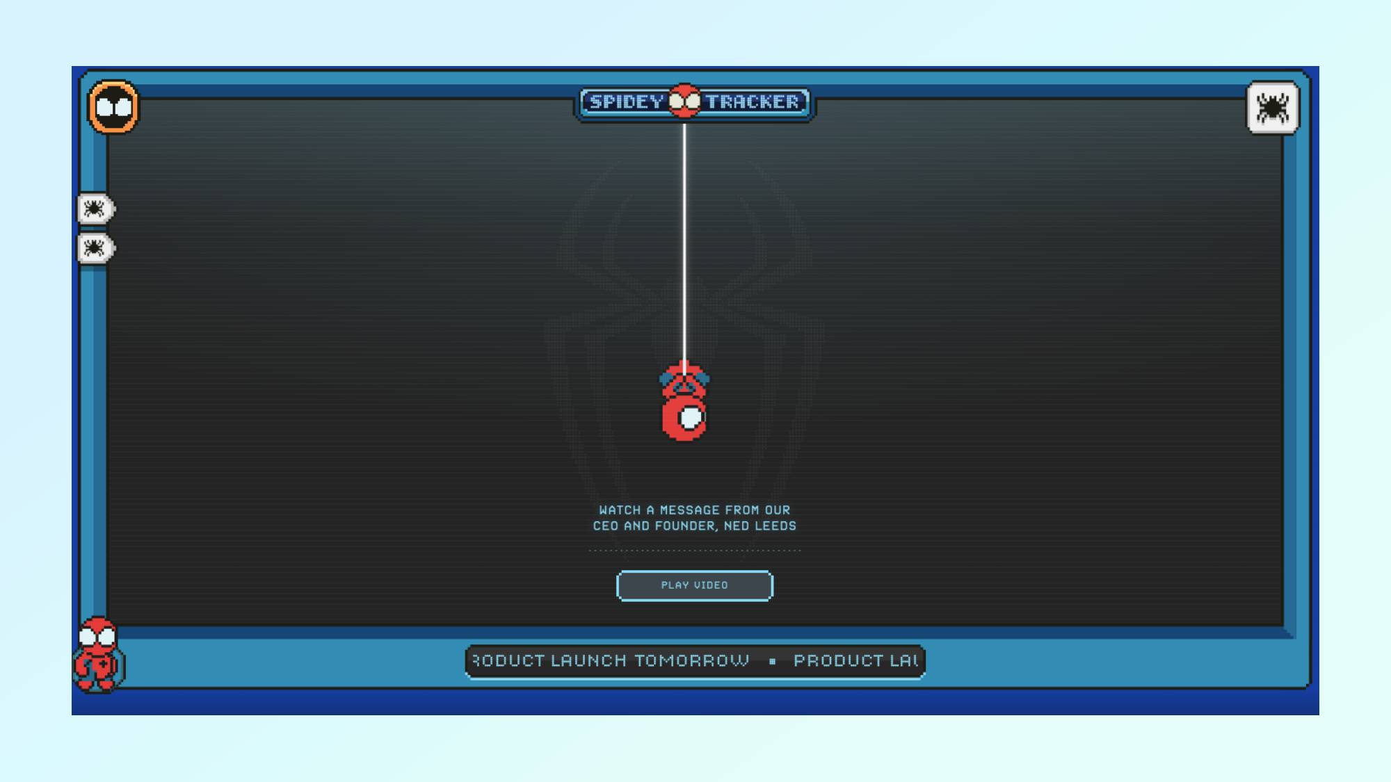 Capture d'écran de l'application Web SpideyTracker.com