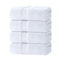 Ensemble de serviettes de bain de luxe classiques blanches, 4 Ensemble de serviettes de bain de luxe classiques blanches, 4