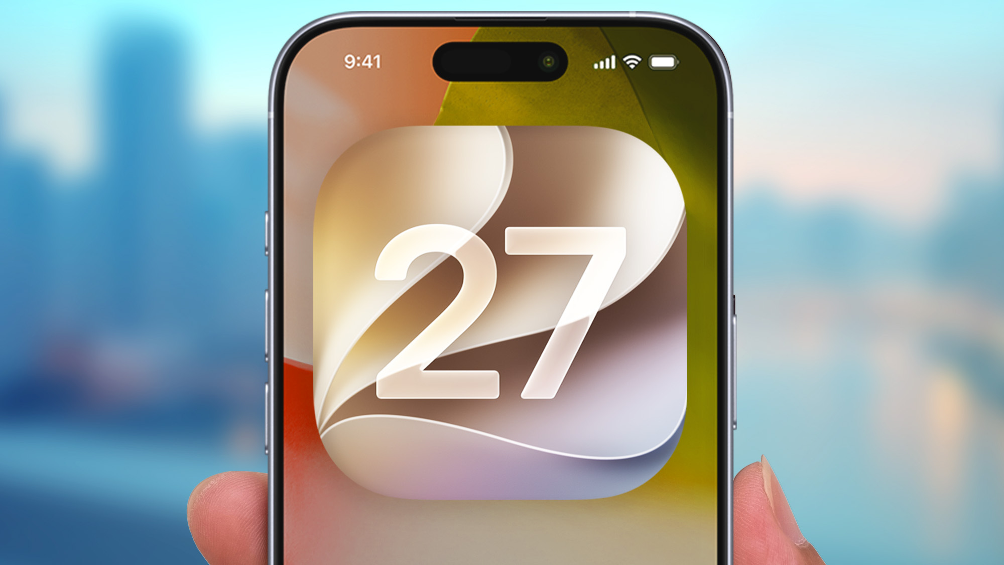 Logo iOS 27 sur iPhone