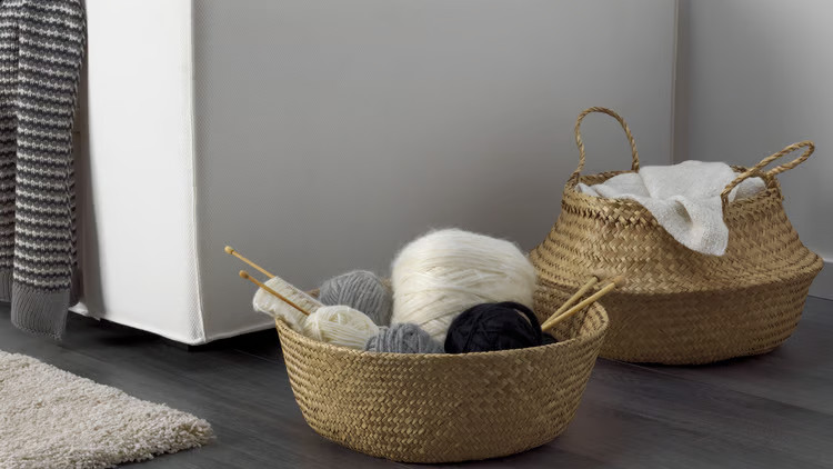 Panier IKEA deux FLÅDIS, jonc de mer
