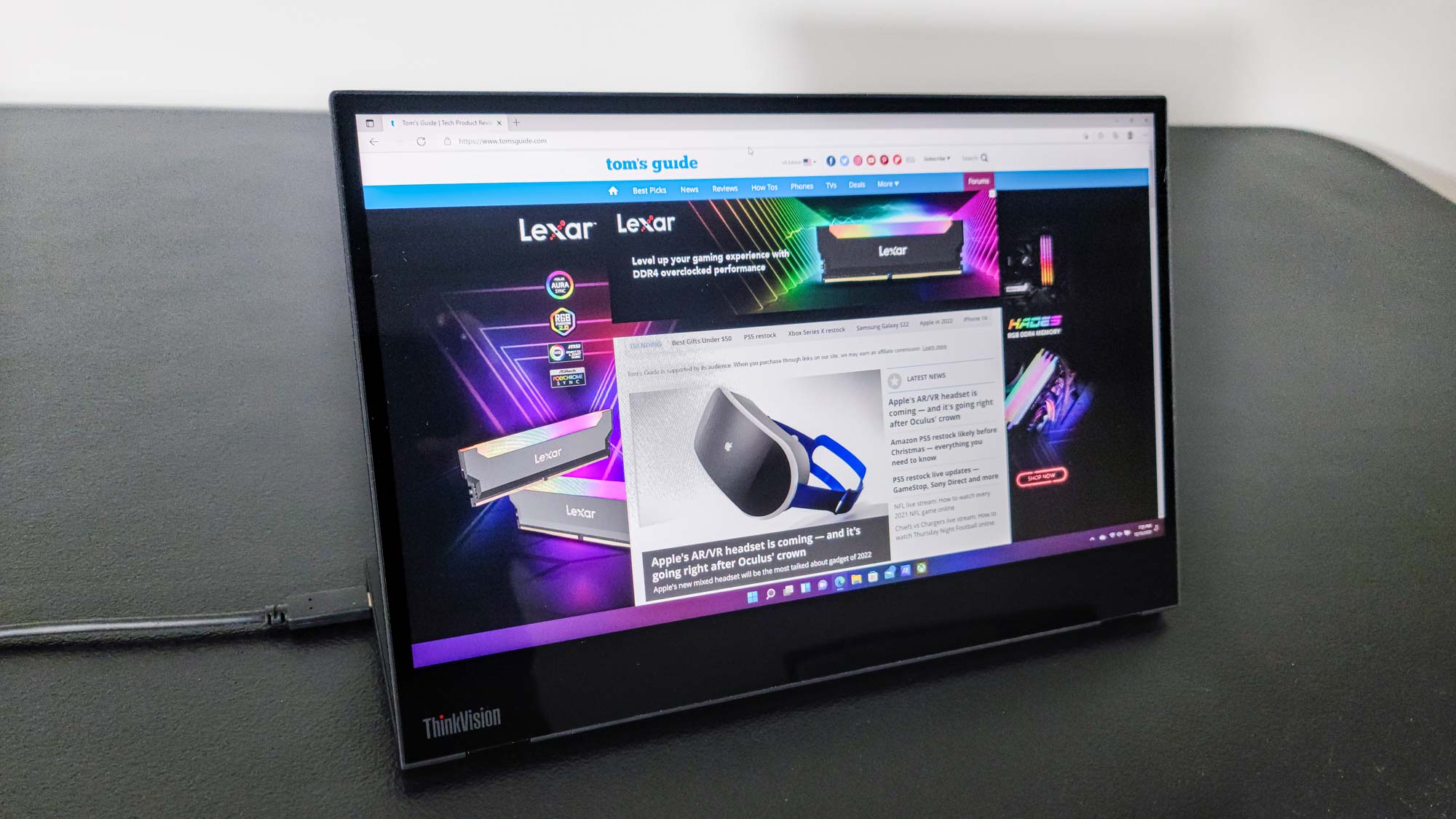 Navigation Web Lenovo ThinkVision M14t