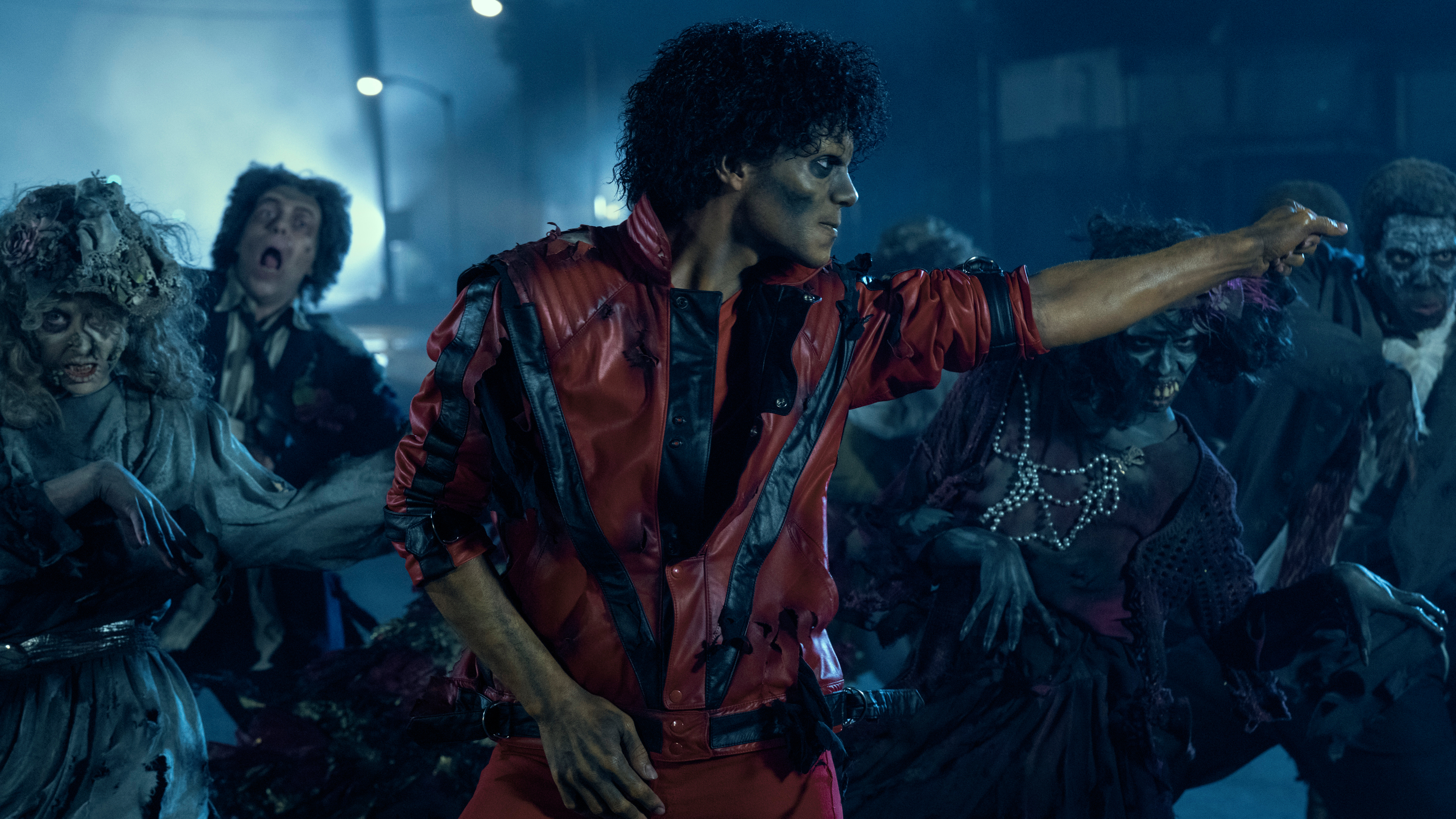 Jaafar Jackson en costume de Michael Jackson dans le film