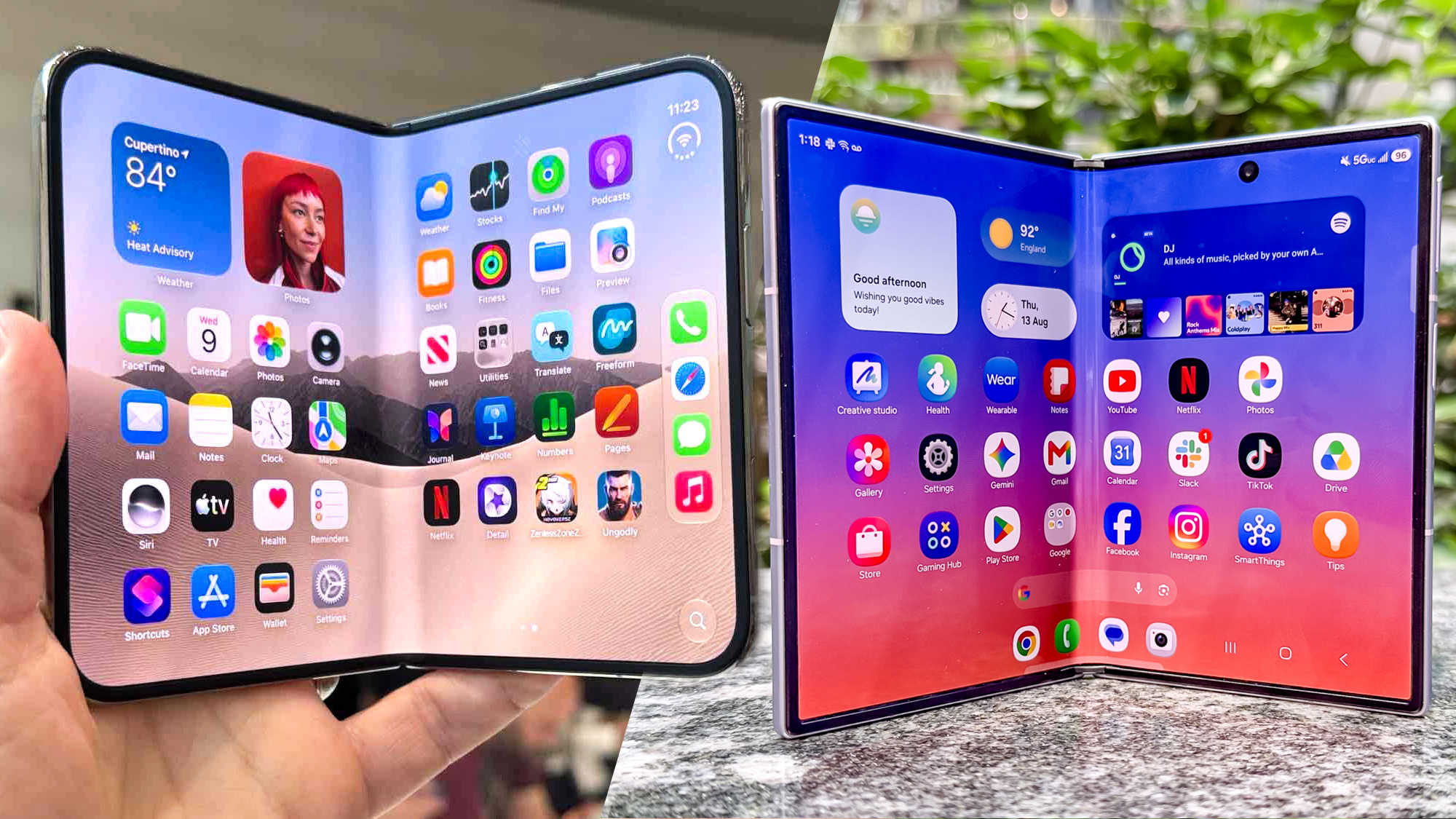 Duo iPhone contre galaxie Z Fold 8